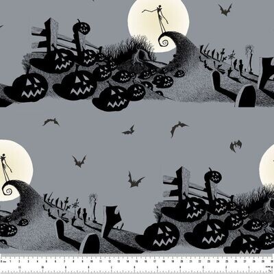 Nightmare Before Christmas Scenic | Licensed Quilting Cotton | 112cm wide