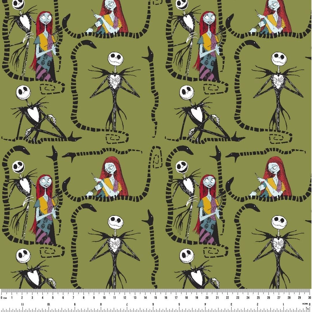 Jack &amp; Sally Snake | Licensed Quilting Cotton | 112cm wide