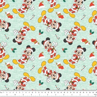 Mickey Christmas, Heather | Licensed Quilting Cotton | 112cm Wide