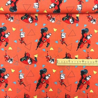 Mr Incredible & Dash | Licensed Quilting Cotton | 112cm Wide