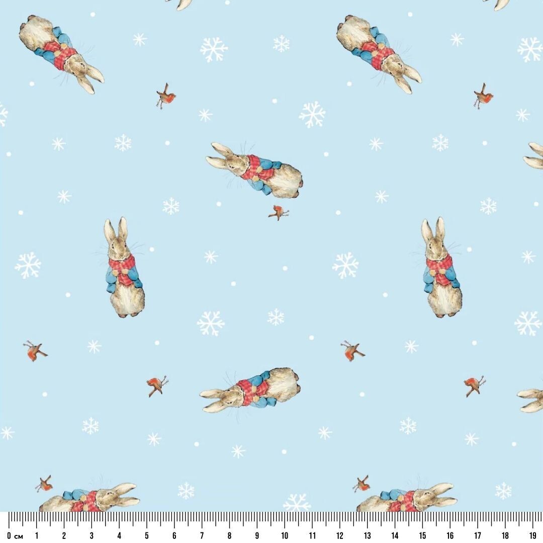 Peter Rabbit Christmas Wooly Scarf | Licensed Quilting Cotton | 112cm Wide