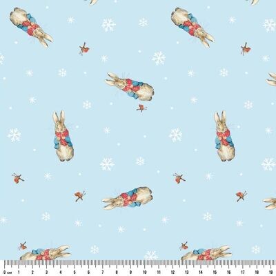 Peter Rabbit Christmas Wooly Scarf | Licensed Quilting Cotton | 112cm Wide