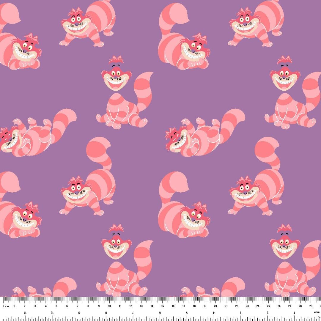 Alice in Wonderland Cheshire Cat | Licensed Quilting Cotton | 112cm Wide - 0.75m Piece