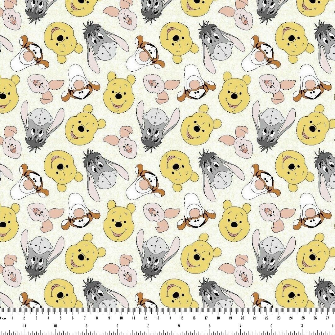 Winnie the Pooh, Nursery Toss | Licensed Quilting Cotton | 112cm Wide