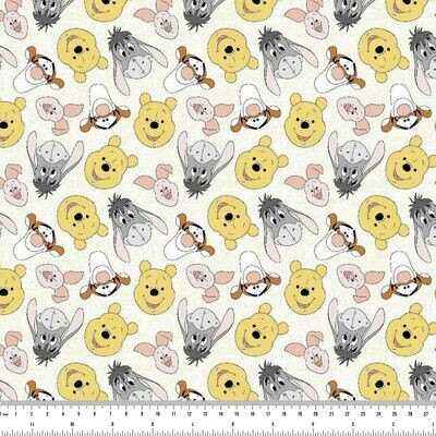 Winnie the Pooh, Nursery Toss | Licensed Quilting Cotton | 112cm Wide