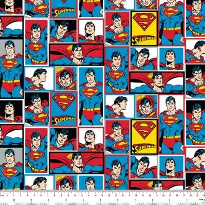Superman Grid | Licensed Quilting Cotton | 112cm Wide