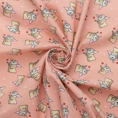Baby Yoda Grogu, Hearts | Licensed Quilting Cotton | 112cm wide