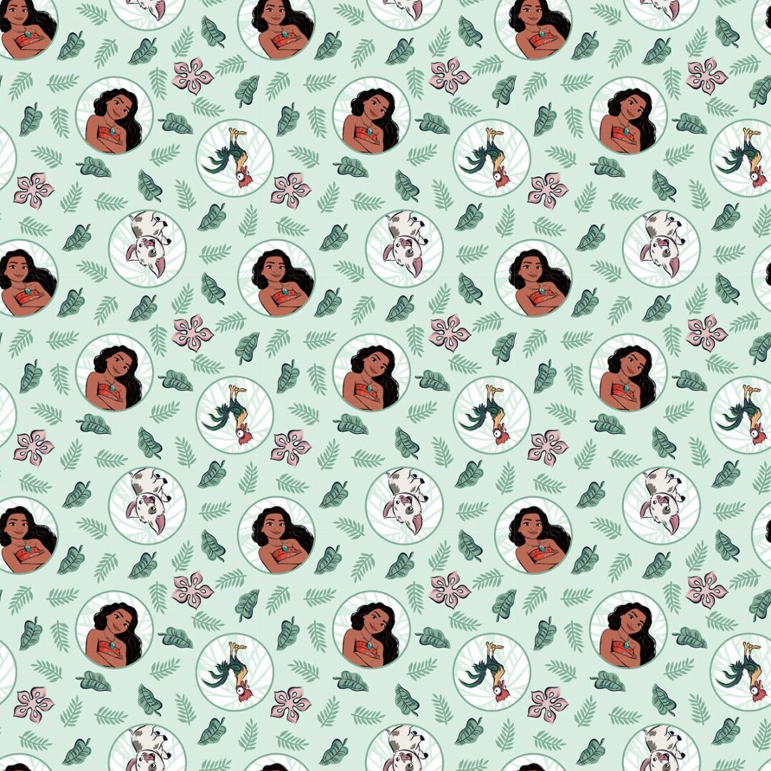 Moana Badges Toss | Licensed Quilting Cotton | 112cm Wide
