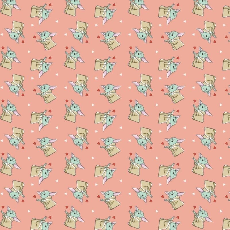 Baby Yoda Grogu, Hearts | Licensed Quilting Cotton | 112cm wide