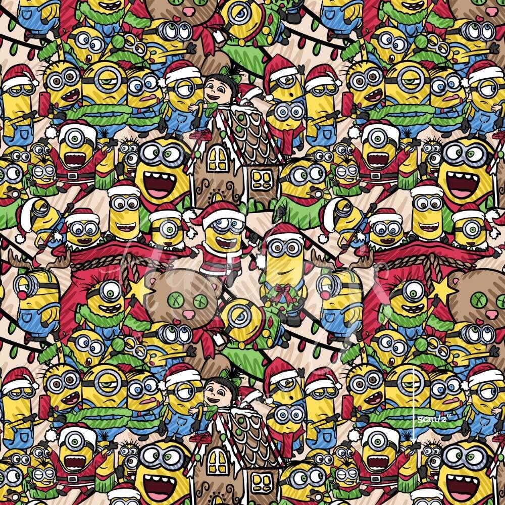 Minions, Xmas | Digital Print Custom Cotton Woven | 145cm wide