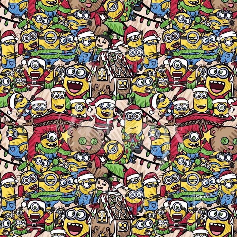 Minions, Xmas | Digital Print Custom Cotton Woven | 145cm wide
