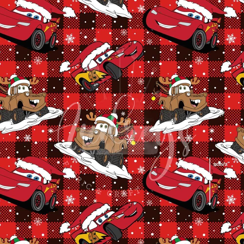Xmas Cars Toss | Digital Print Custom Cotton Woven | 145cm wide
