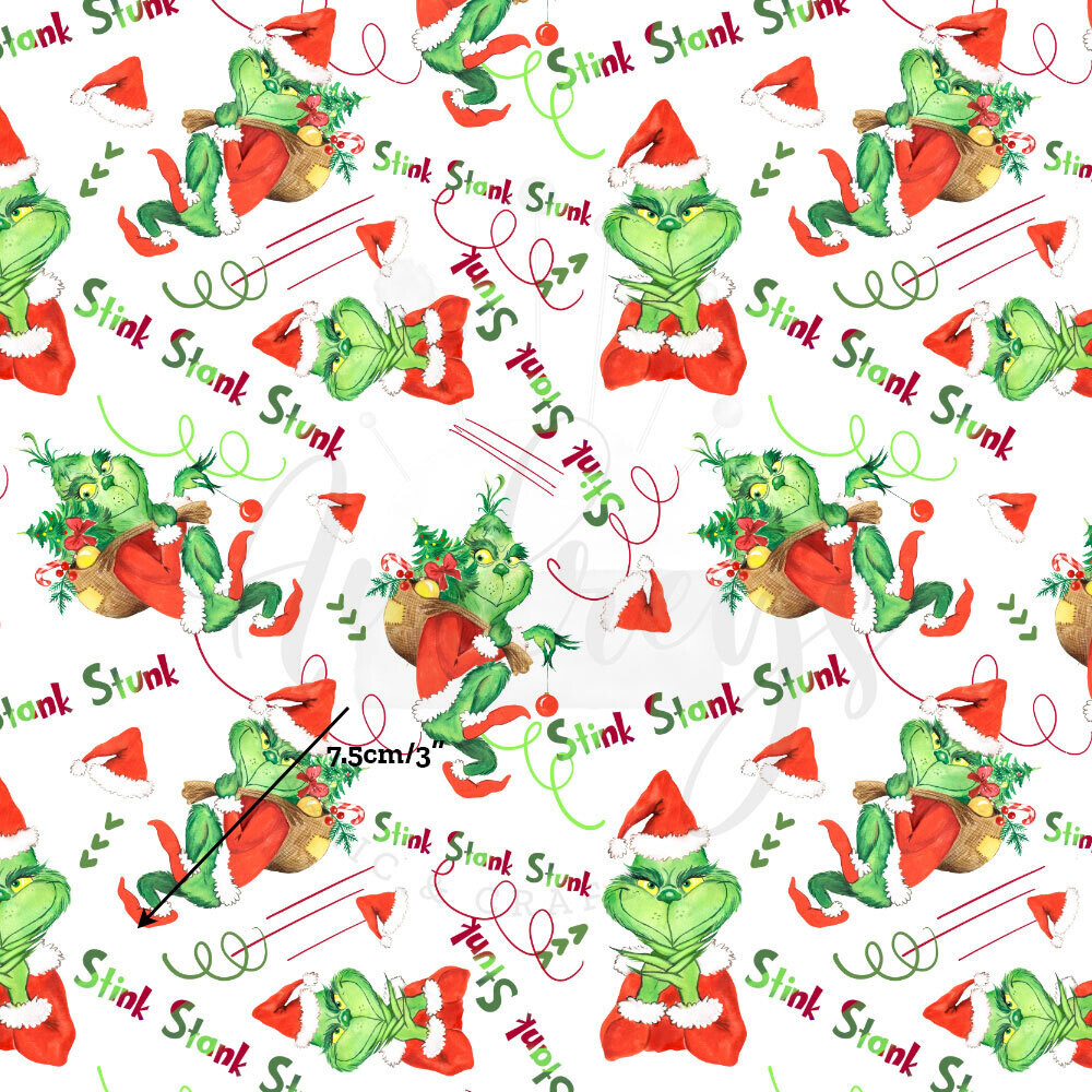 Grinch, Stink Stank Stunk | Digital-Print Cotton Lycra 240gsm | 150cm wide