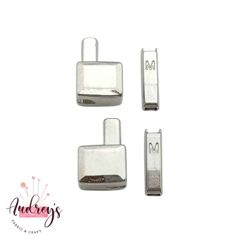 Silver, 2 Sizes | Zipper Box Stopper &amp; Pin | 5 Sets