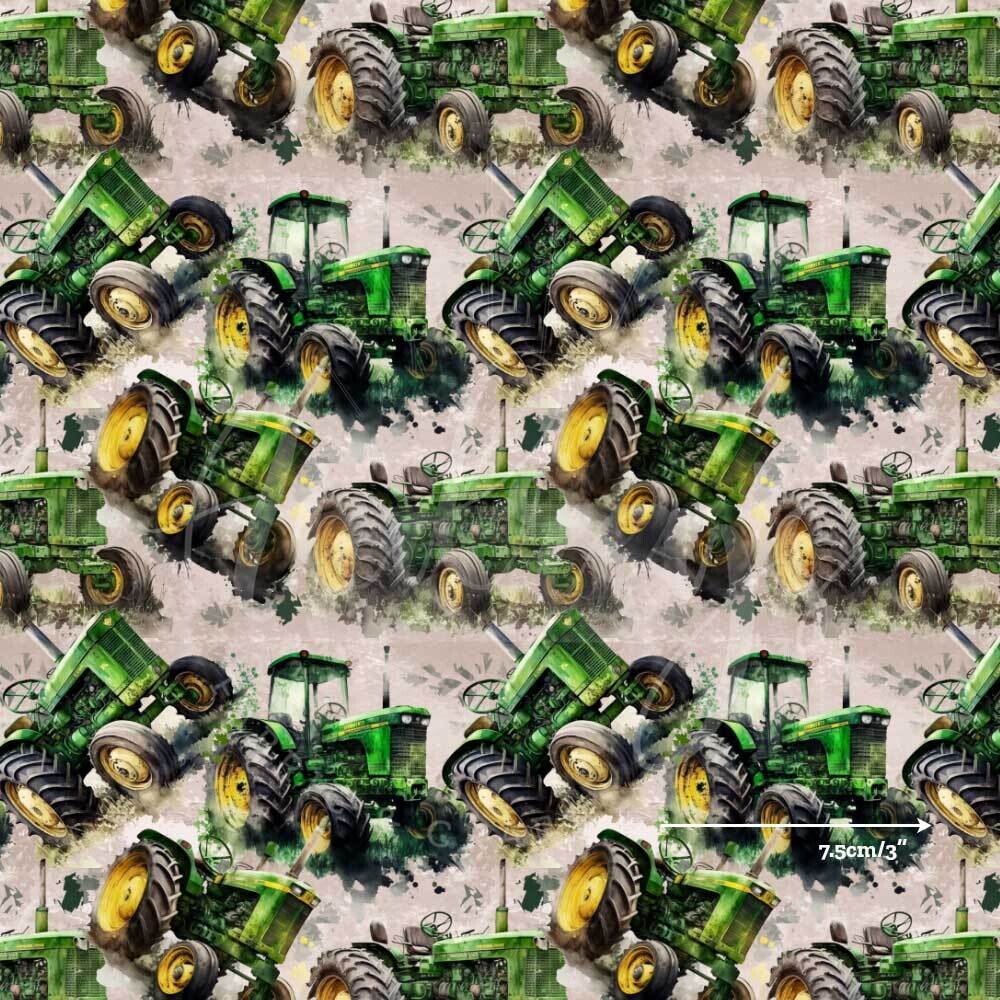 Green Tractor | Digital Print Digital-Print Quilting Cotton Woven | 145cm wide