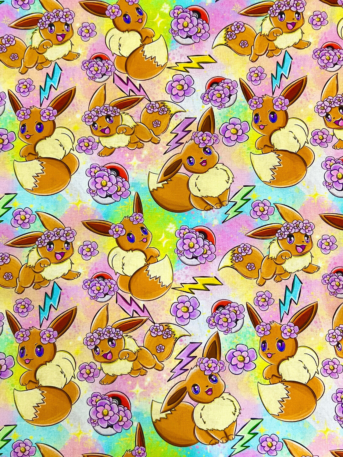 Floral Eevee | Digital Print Custom Cotton Woven | 145cm wide