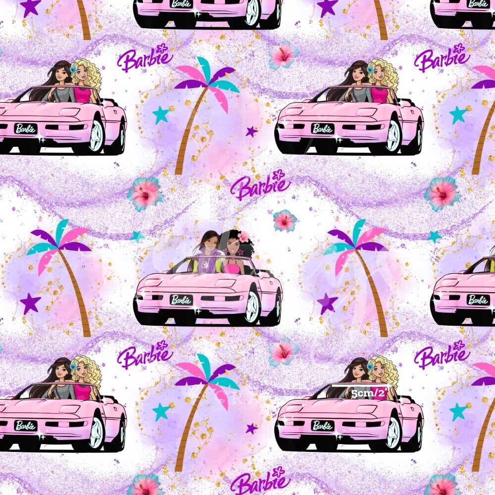 Barbie Corvette Purple | Digital Print Custom Cotton Woven | 145cm wide