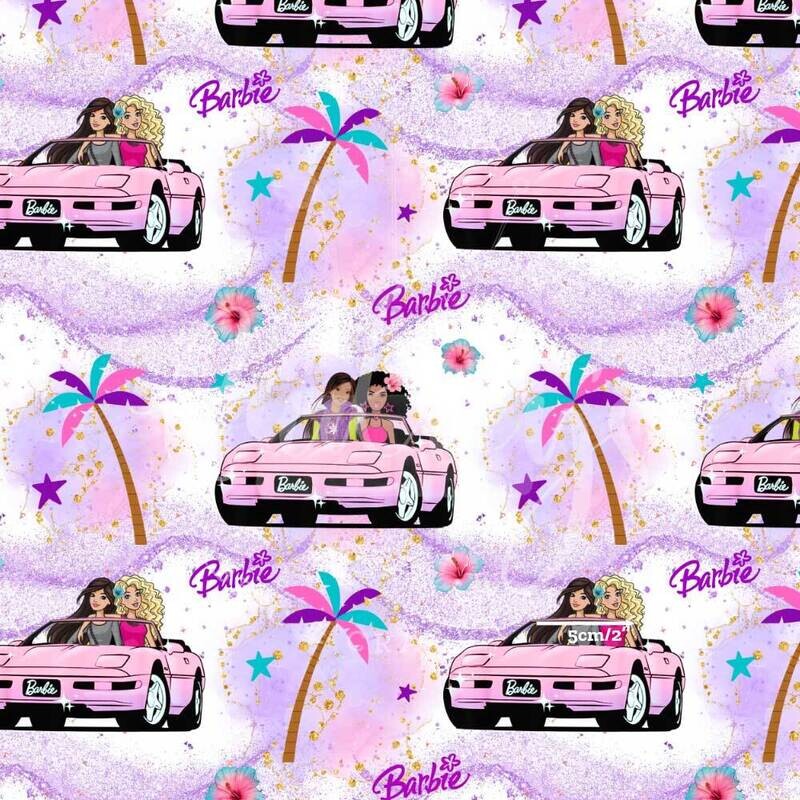 Barbie Corvette Purple | Digital Print Custom Cotton Woven | 145cm wide