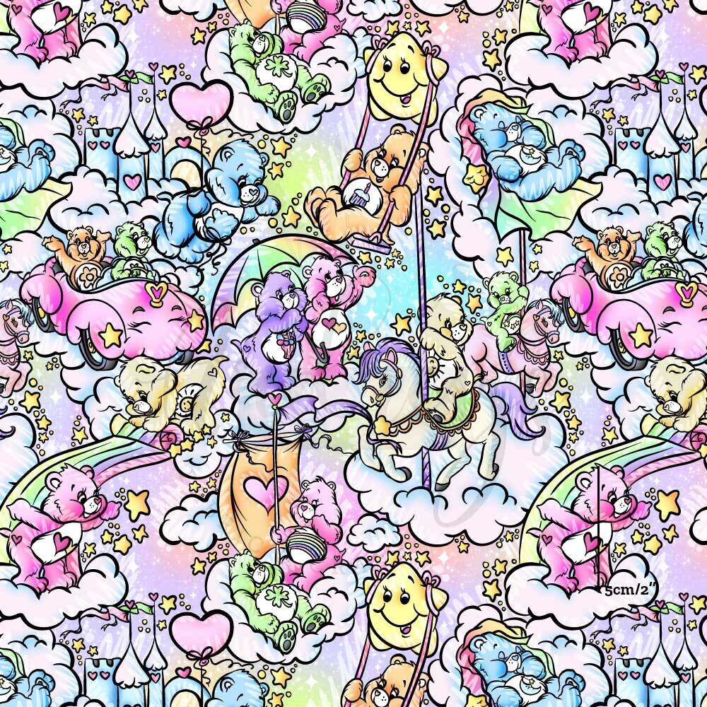 Carebears, Sketchy | Digital Print Custom Cotton Woven | 145cm wide