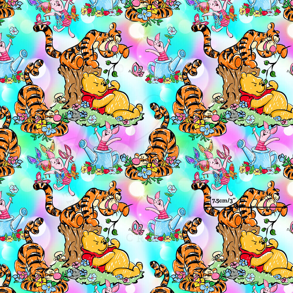 Pooh Fun Times | Digital-Print Cotton Lycra 240gsm | 150cm wide