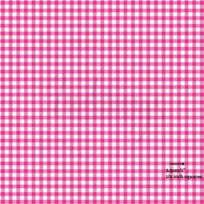 Hot Pink, 1/4inch Gingham | Digital-Print Cotton Lycra 240gsm | 150cm wide