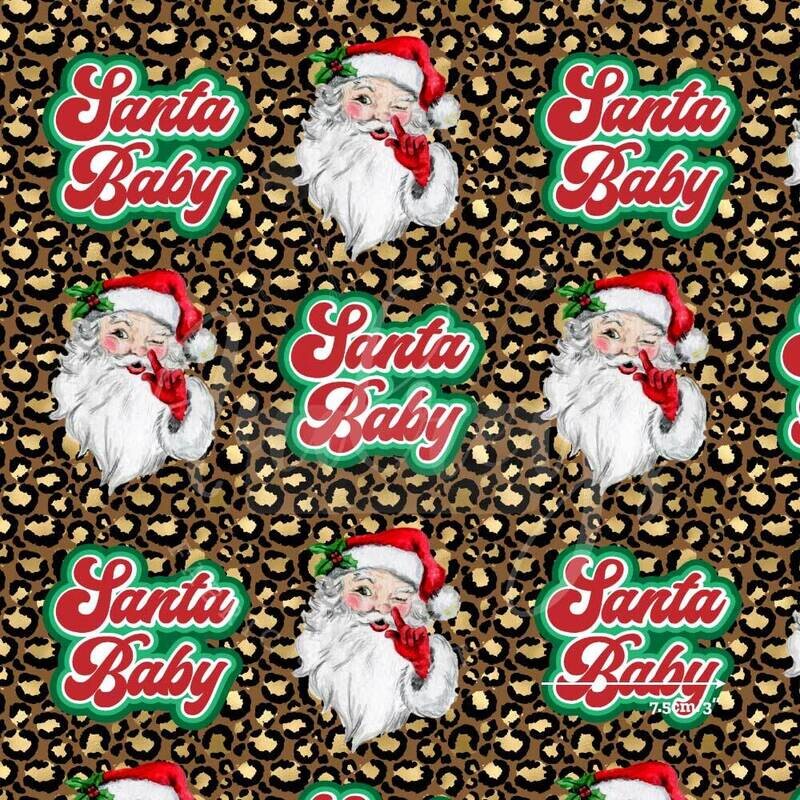 Santa Baby, Leopard | Digital Print Cotton Woven | 145cm wide