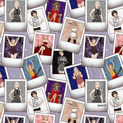 TS, Polaroids | Digital Print Custom Quilting Cotton | 145cm wide