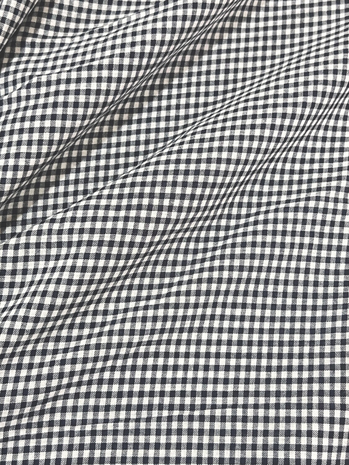 Gingham Dark Navy, 2mm Checks | Yarn Dyed Cotton Woven | 140cm wide