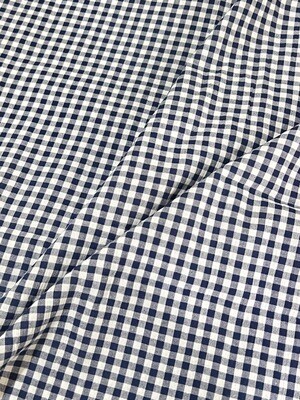 Gingham Navy, 5mm Checks | Yarn Dyed Cotton Woven | 125cm wide