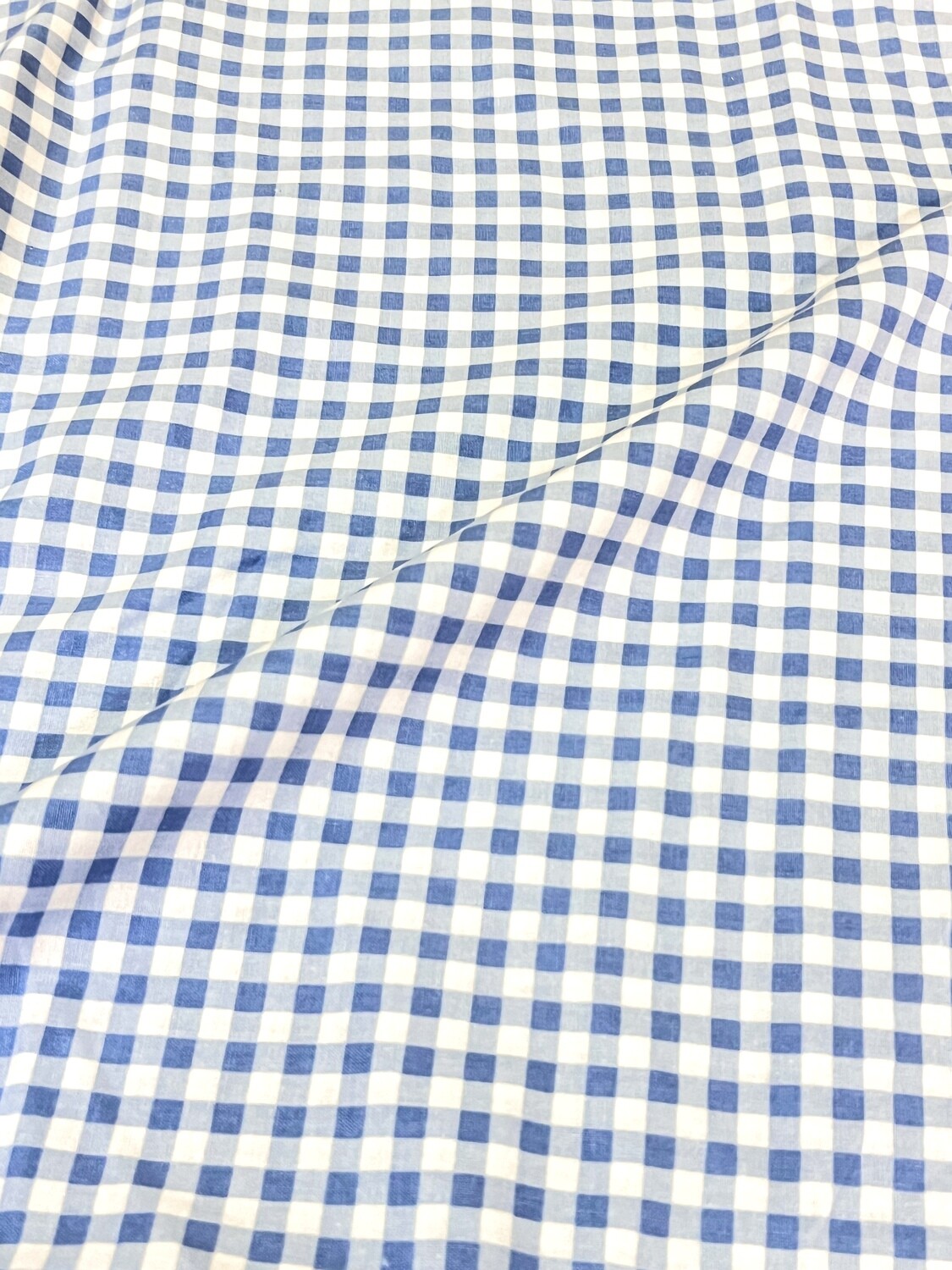 Gingham Blue, 1/4&#39;&#39; (6mm) Checks  | Quilting Cotton | 112cm Wide