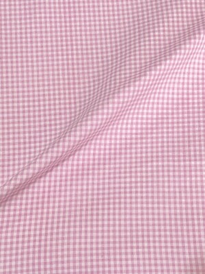 Gingham Pink, 2mm Checks | Yarn Dyed Cotton Woven Shirting Fabric | 135cm wide
