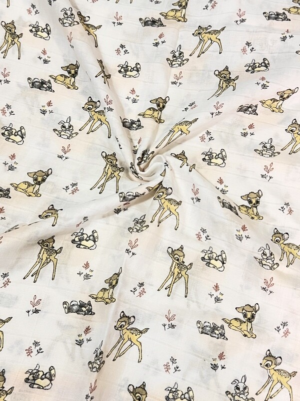 Bambi &amp; Thumper | Licensed Double Gauze Muslin | 130cm wide