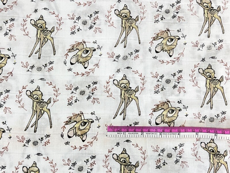 Bambi, Wreathes | Licensed Double Gauze Muslin | 130cm wide