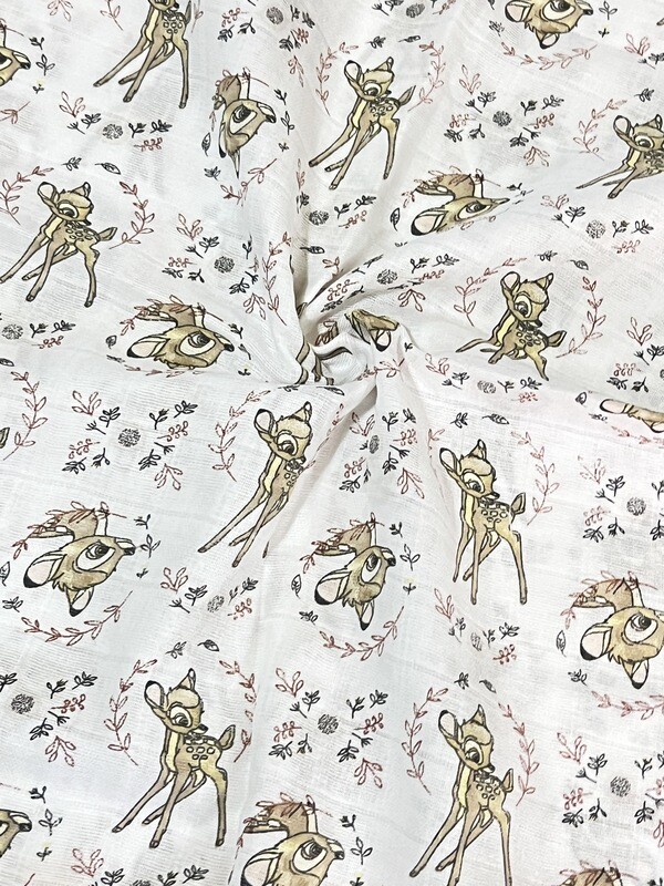 Bambi, Wreathes | Licensed Double Gauze Muslin | 130cm wide