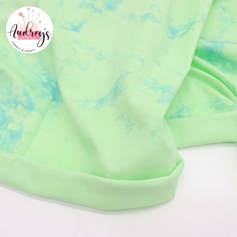 Tie-Dye, Green | Cotton Lycra, 190gsm | 180cm Wide