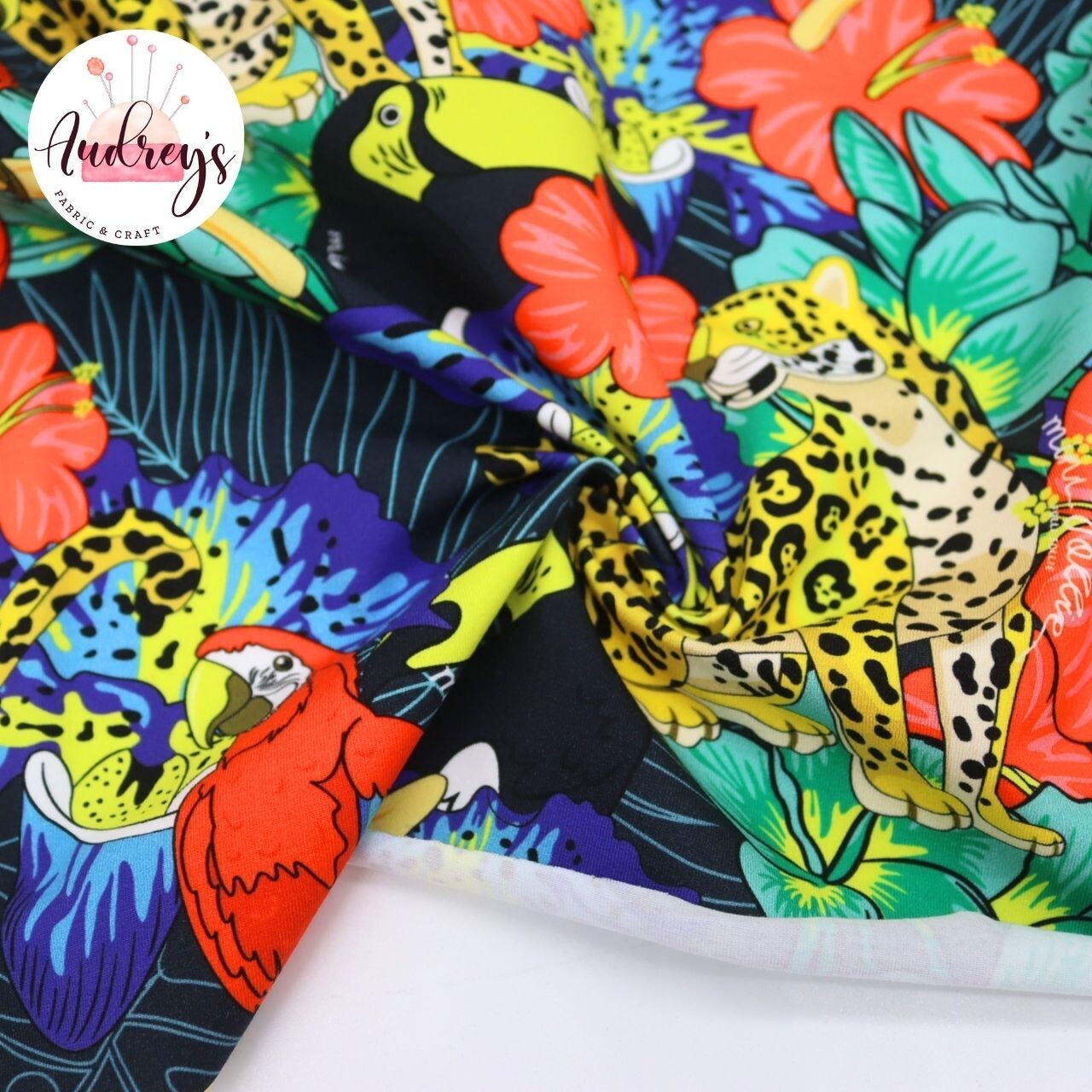 Rainforest Cheetah | Cotton Lycra Print Fabric | 170cm Wide