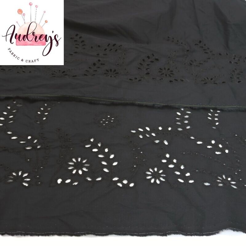 Letitia | Broderie Anglais Twill Fabric with Border-Print | 142cm Wide