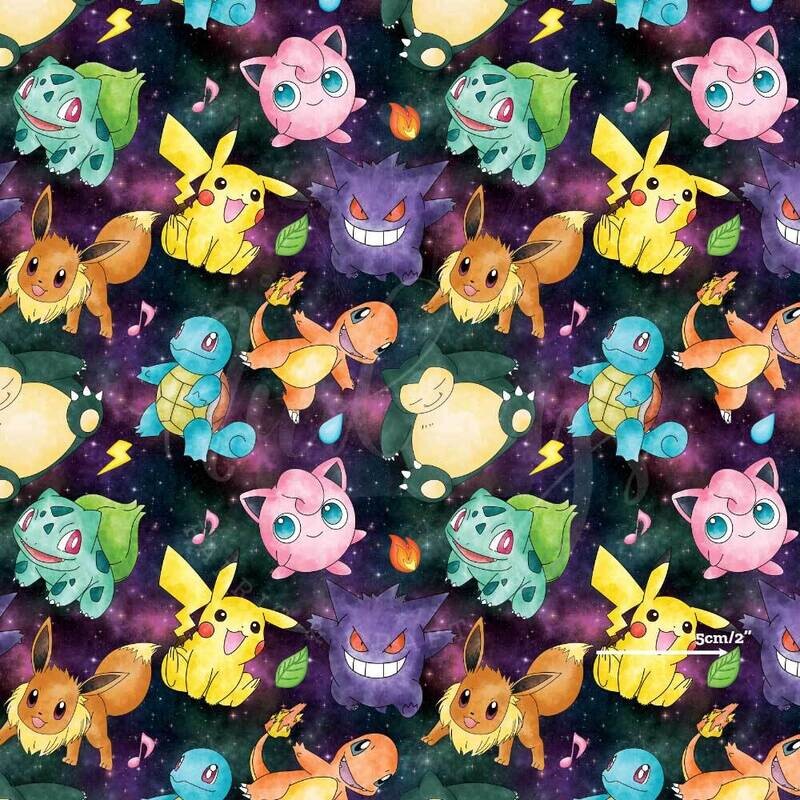 Pokemon, Magic Splatter | Digital-Print Custom PUL Waterproof Fabric | 150cm wide