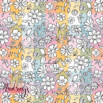 Floral on Rainbow Gingham | PRE-ORDER | Choose Your Own Base