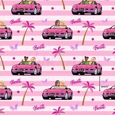 Barbie, Corvette Pink | Digital Print Custom Cotton Woven | 145cm wide