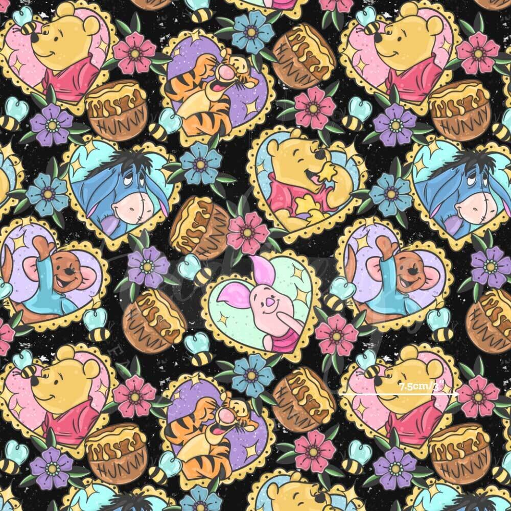 Pooh & Friends, Frames | Digital Print Custom Cotton Woven | 145cm wide