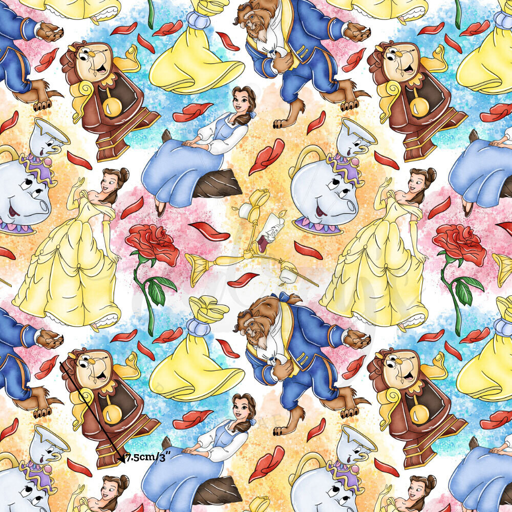 Beauty &amp; Beast, Toss | Digital-Print Squish Double-Sided Minky | 150cm wide - 1m Piece