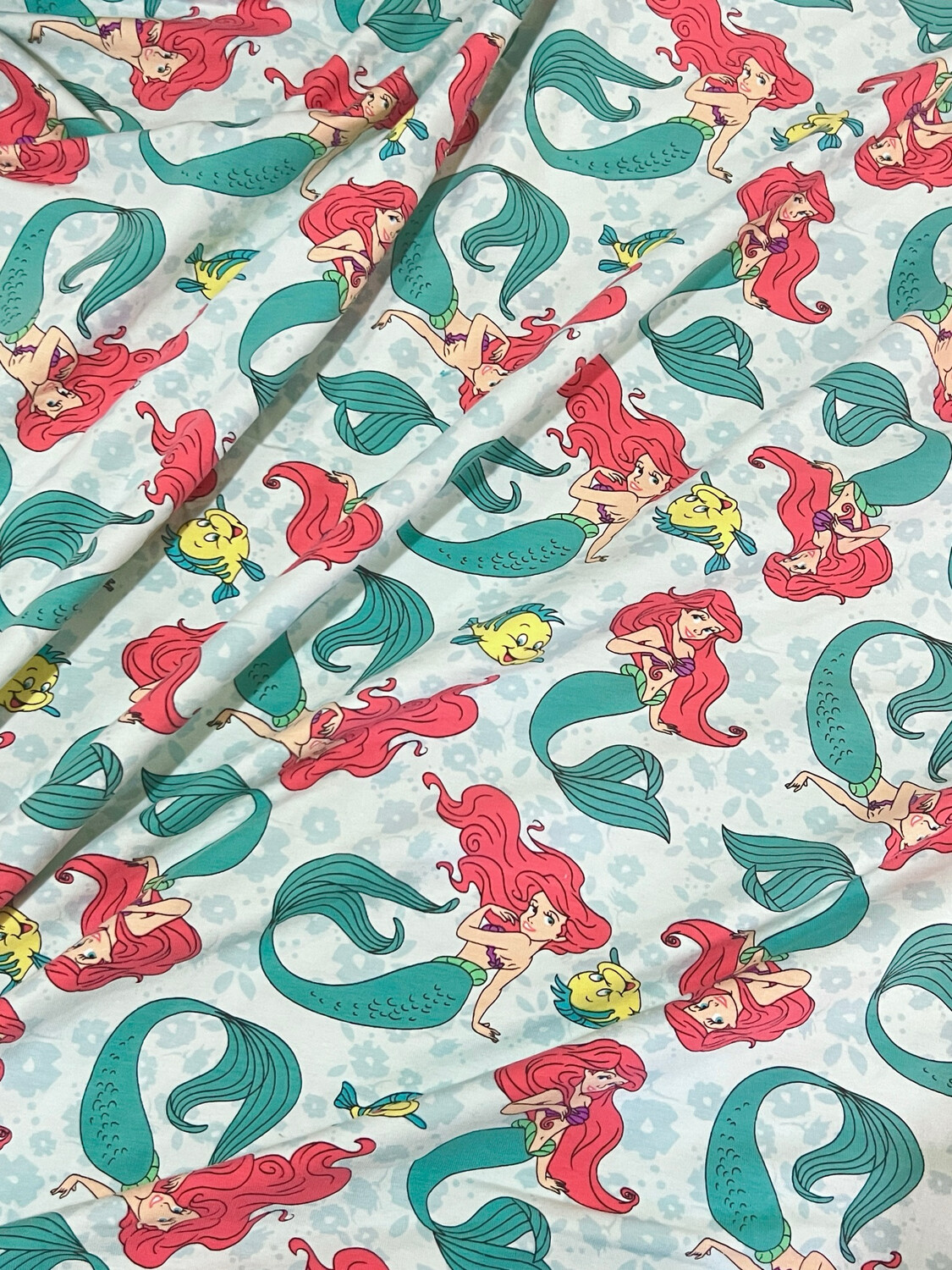 Ariel, Little Mermaid | Licensed Cotton Lycra, 220gsm | 150cm Wide