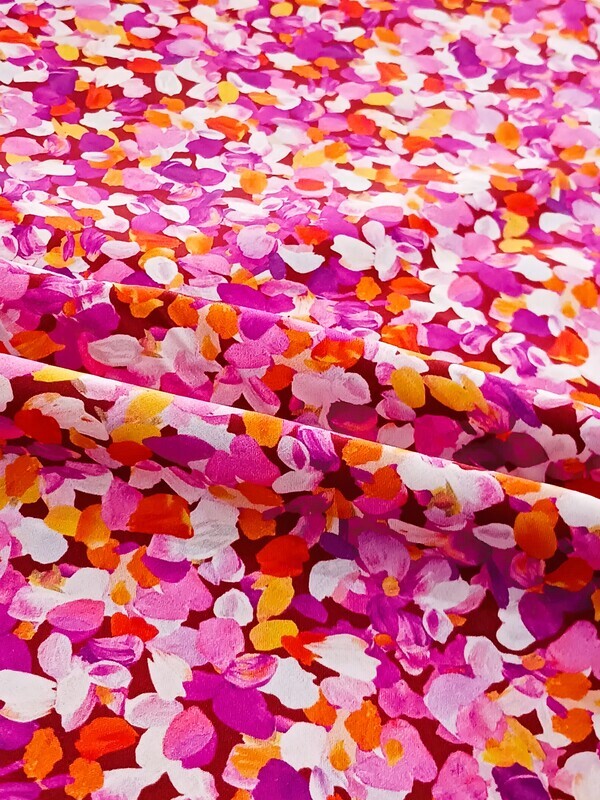 Painterly Petals - Fuchsia | Quilting Cotton | 112cm wide