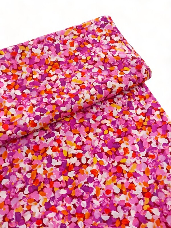 Painterly Petals - Fuchsia | Quilting Cotton | 112cm wide