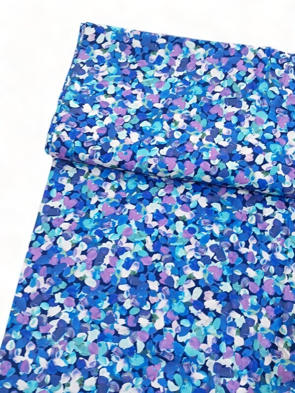 Painterly Petals - Ocean | Quilting Cotton | 112cm wide