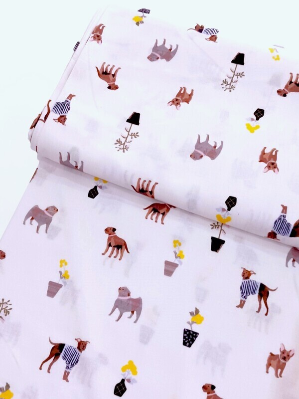 Minimalist Pups | Quilting Cotton | 112cm wide