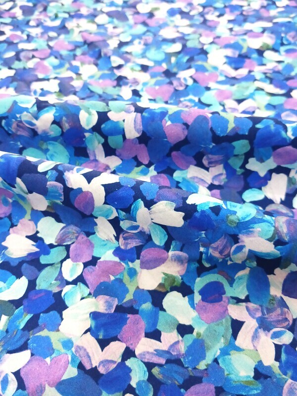Painterly Petals - Ocean | Quilting Cotton | 112cm wide