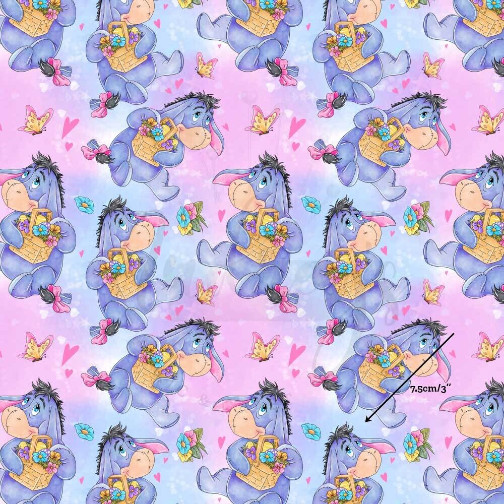 Eeyore, Flower Basket | Digital-Print Cotton Lycra 240gsm | 150cm wide