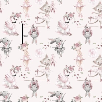 Ballet Friends, Muted | Digital-Print Quilting Cotton Woven Fabric | 145cm wide
